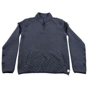 Marine Layer Sweatshirt Mens Blue Corbet Quilted 1/4 Zip Pullover Sweater Sz M
